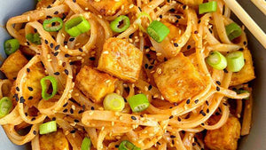 Spicy Almond Butter Sesame Noodles (vegan, gluten free)